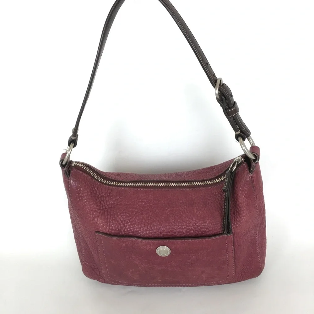 Coach Burgundy Chelsea Pebble Leather Hobo Shoulder Bag Purse
